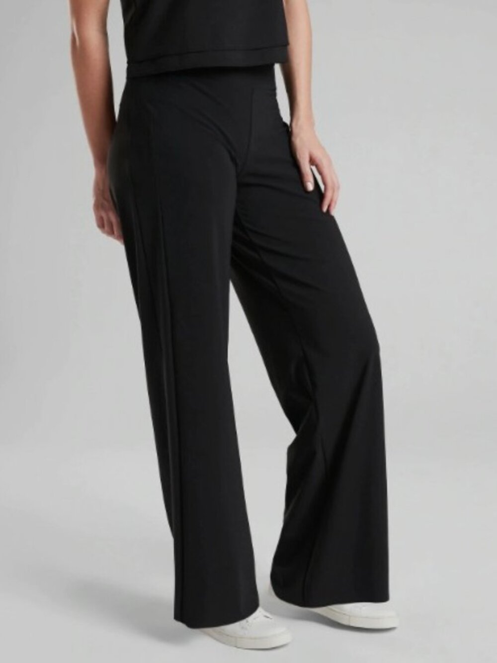 Athleta Meridian Wide Leg Pant Stretch High Rise Black Womens XS